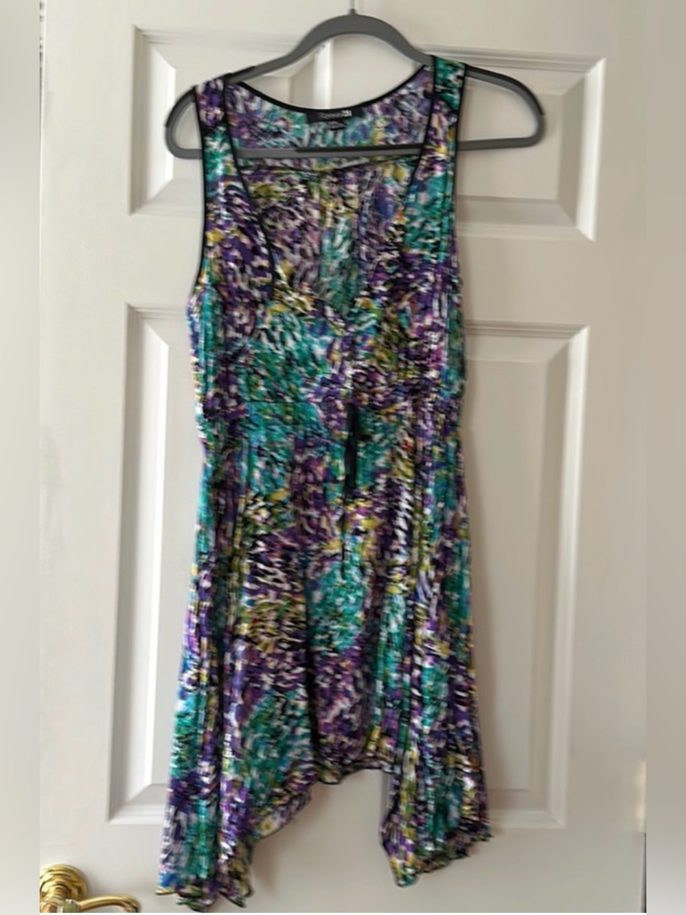 Multicolor duel length button up dress